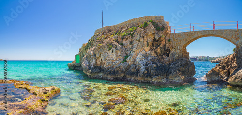 Panorama view of coast beach Cala Major in Palma, Mallorca, Spain