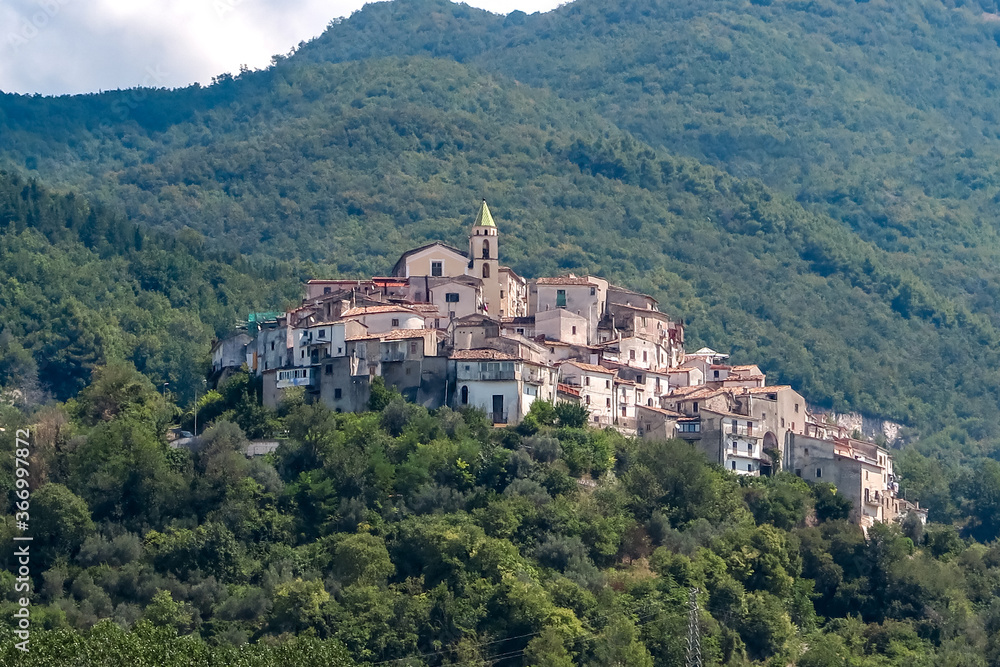 Italian medieval town on top of the mountains, commune of Ailano, Campania region, province of Caserta, Italy