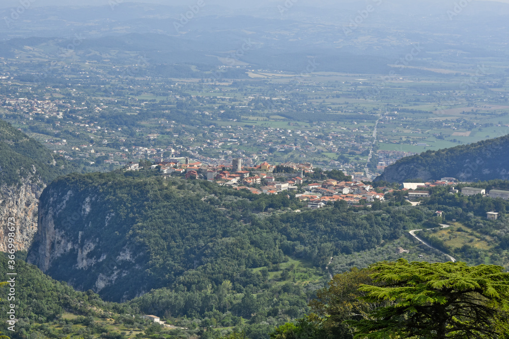 Panoramic view of the valley from the town of San Gregorio Matese, in the Campania region.