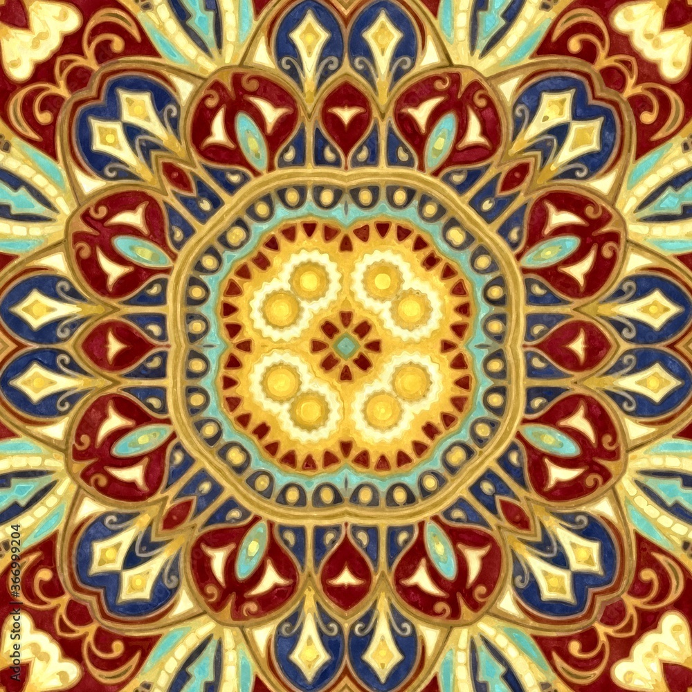 Abstract decorative multicolor texture kaleidoscopic pattern computer generated fractal design.
