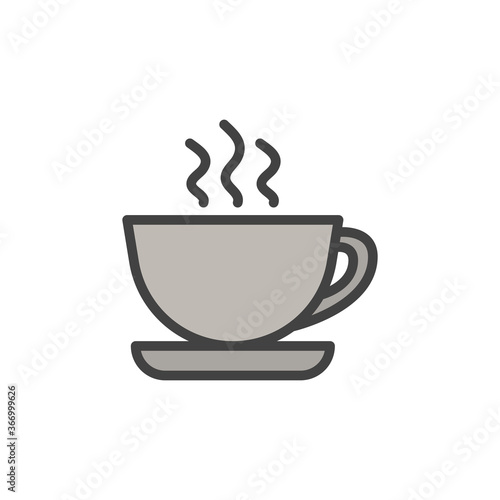 Coffee cup line icon. Color vector icon.