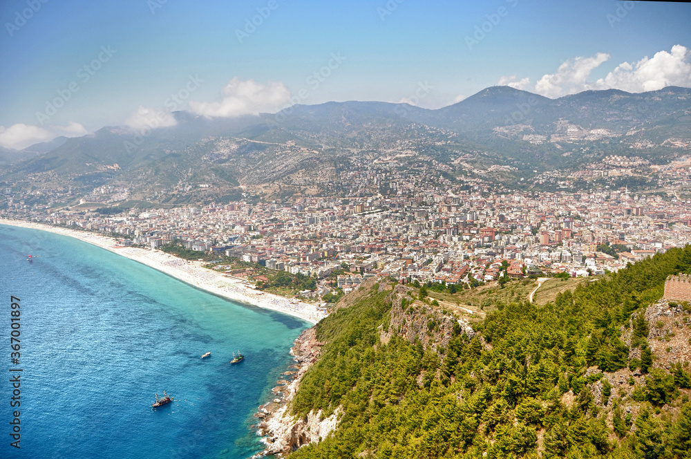 view of the city from the sea alanya