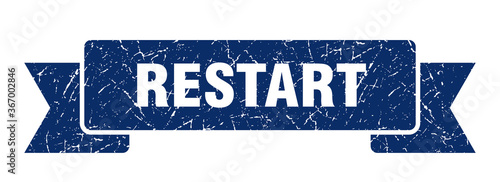 restart grunge vintage retro band. restart ribbon
