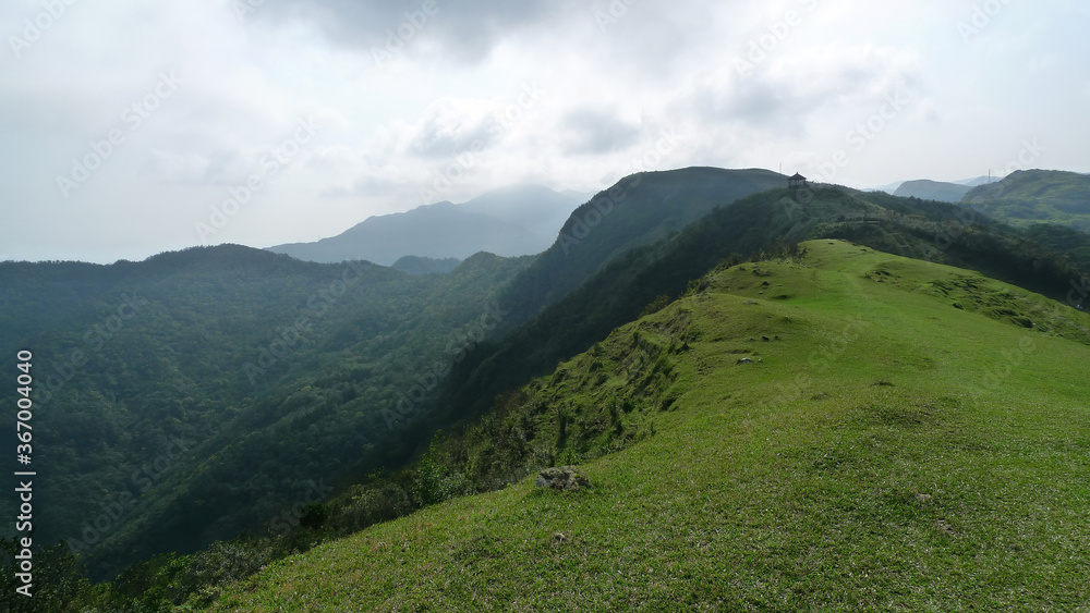 Fototapeta premium Sunny view of the beautiful grassland of Taoyuan Valley