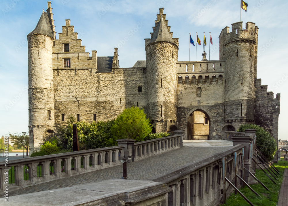Antwerp, Belgium;  Het Steen.  It is a medievil fortress in the old city centre of Antwerp
