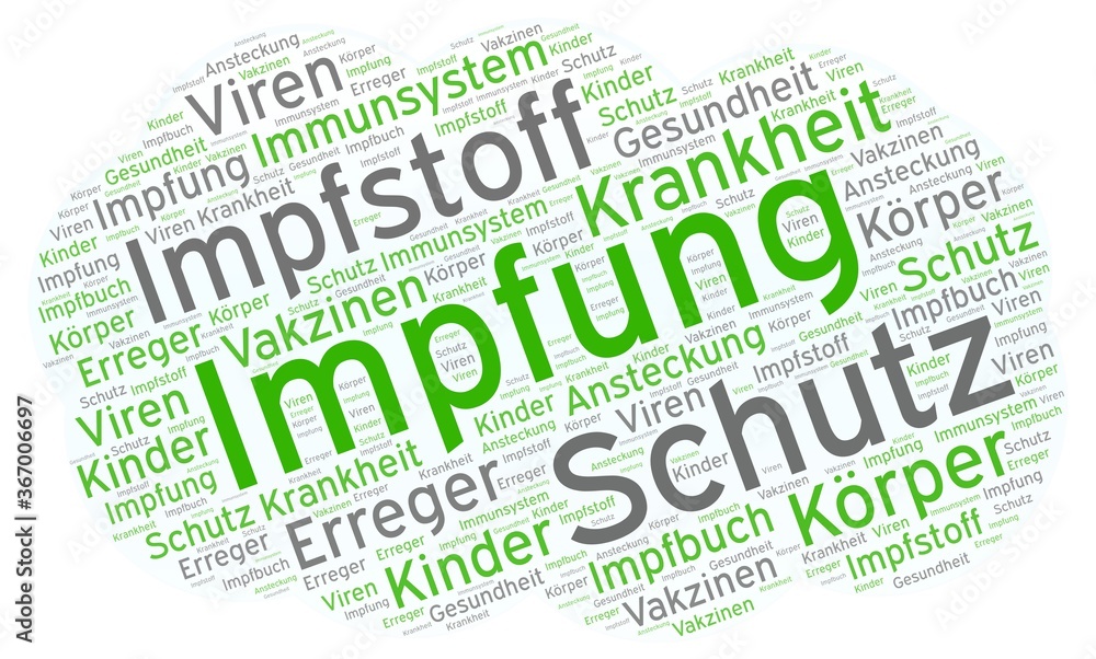 Wortwolke zum Thema Impfung gegen Krankheiten und Viren - für die Gesundheit Wortwolke zum Thema Impfung gegen Krankheiten und Viren - für die Gesundheit