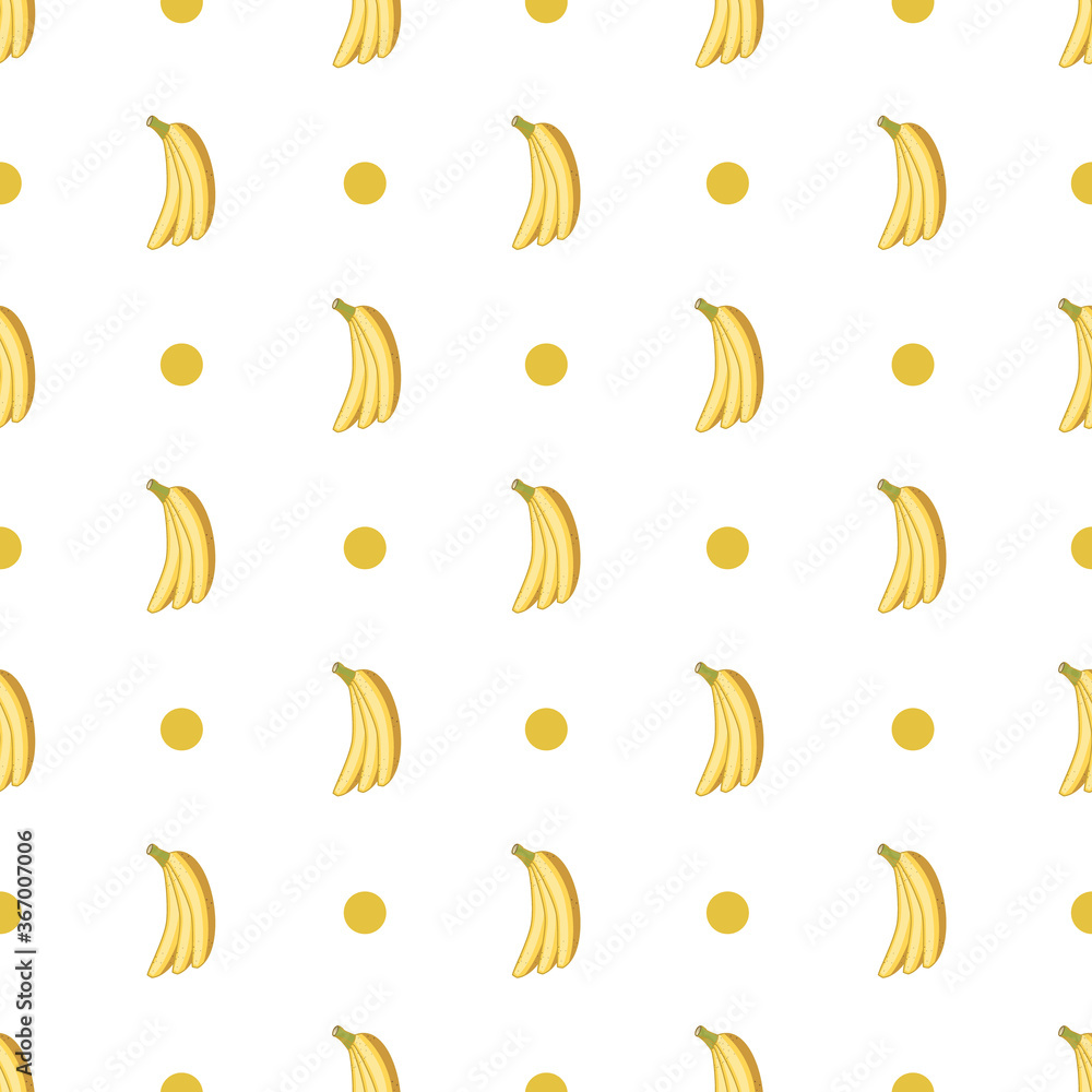 Banana seamless pattern vector on isolated white background. Banana seamless pattern vector on isolated white background.