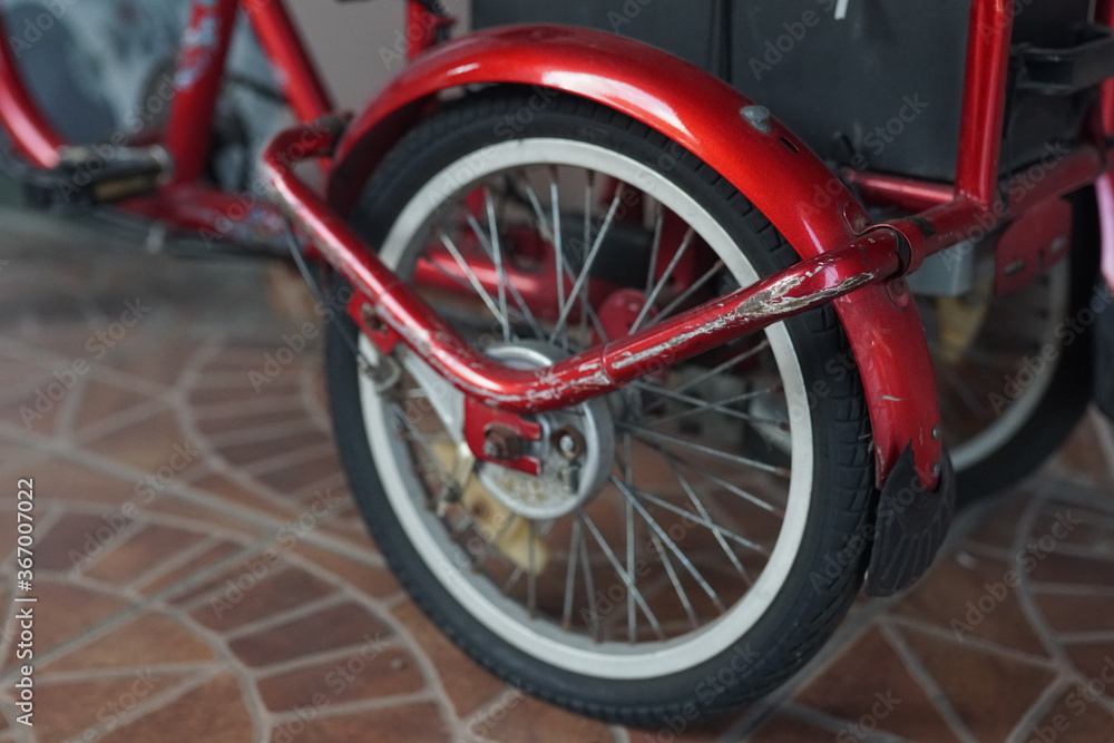 old red bicycle
