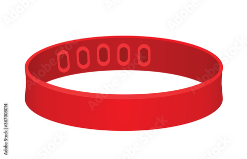 Red bracelet blank. vector illustration