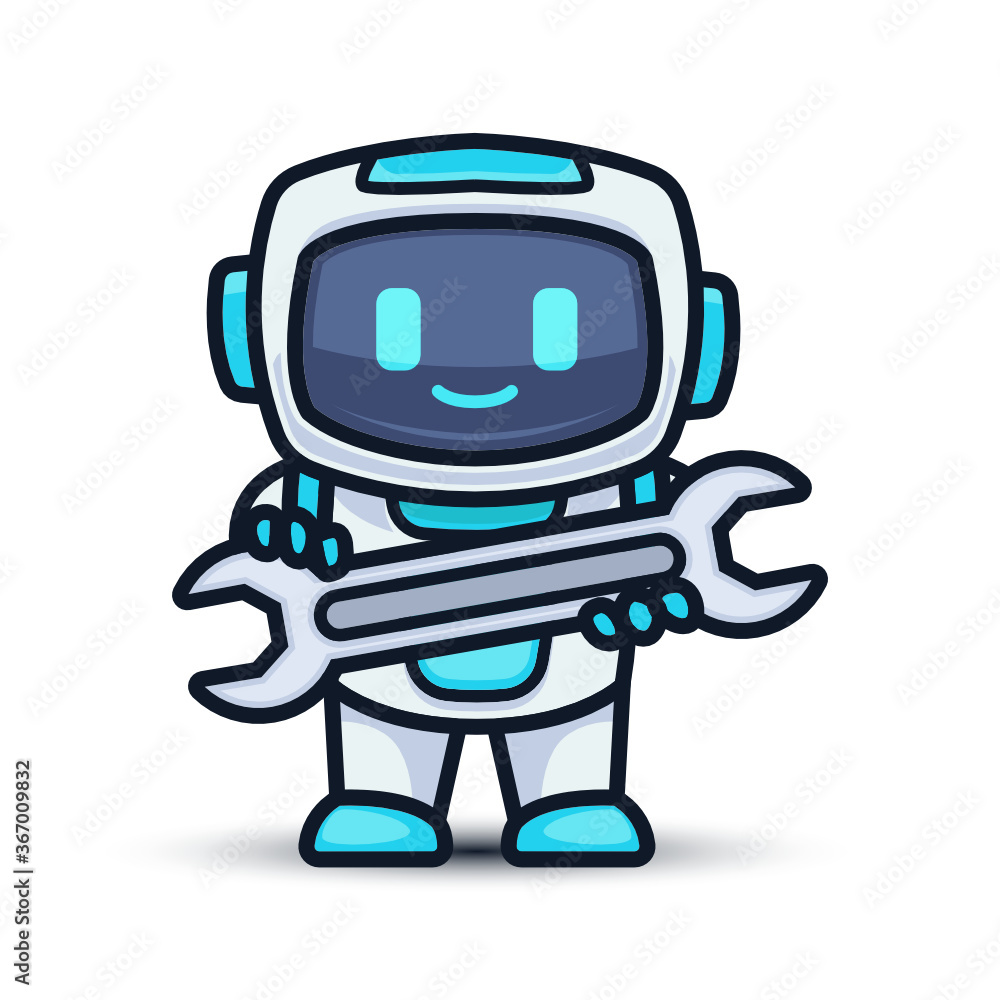Robot cute mascot design illustration Robot cute mascot design illustration