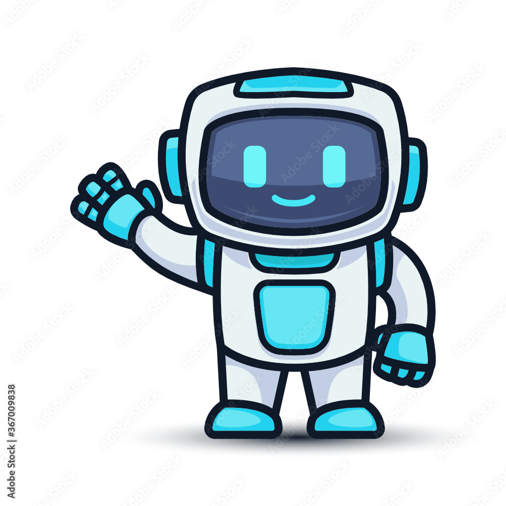 Fototapeta premium Robot cute mascot design illustration
