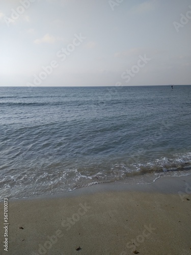 Beautiful landscape of the Mediterranean Sea in summer in Haifa.