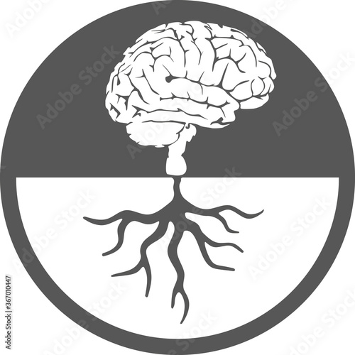 Brain tree illustration, tree of knowledge, medical, environmental or psychological concept