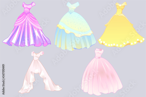 Beautiful cute dresses princess .different beautiful dresses