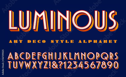 Luminous Art Deco Style Original Alphabet