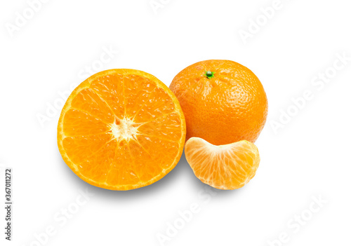 Mandarin isolate  orange citrus on white background