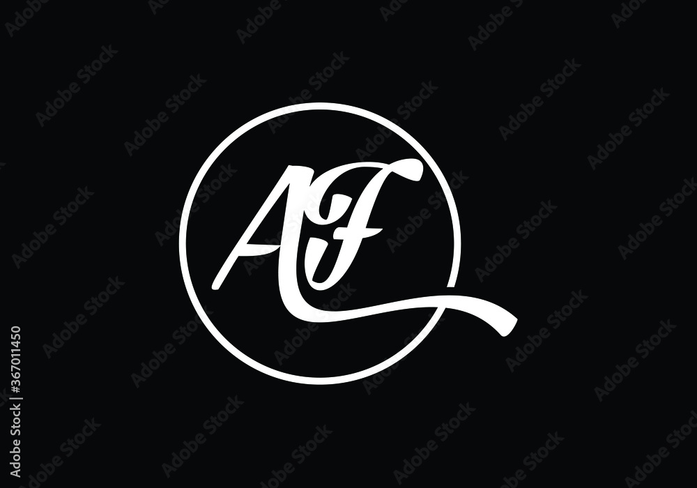 A F letter sign symbol. Initial Letter A F Logo Design Vector Template. Monogram logo A F letter sign symbol. Initial Letter A F Logo Design Vector Template. Monogram logo