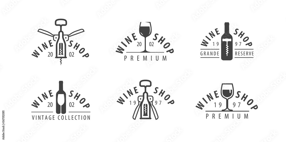 Wine logo or symbol. Winery, winemaking, drink concept