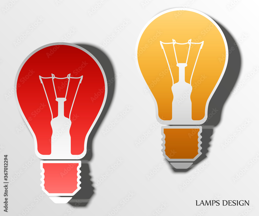 Light lamp sign icon, flat design. Idea symbol. Light lamp sign icon, flat design. Idea symbol.
