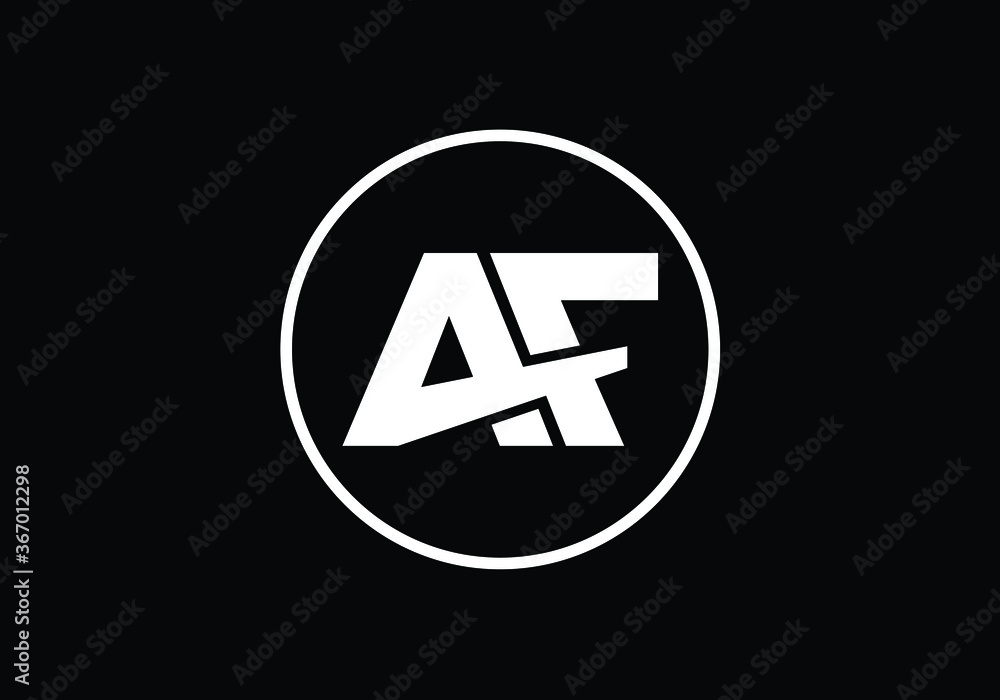 A F letter sign symbol. Initial Letter A F Logo Design Vector Template. Monogram logo A F letter sign symbol. Initial Letter A F Logo Design Vector Template. Monogram logo