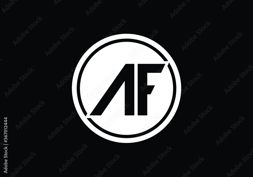 A F letter sign symbol. Initial Letter A F Logo Design Vector Template. Monogram logo A F letter sign symbol. Initial Letter A F Logo Design Vector Template. Monogram logo