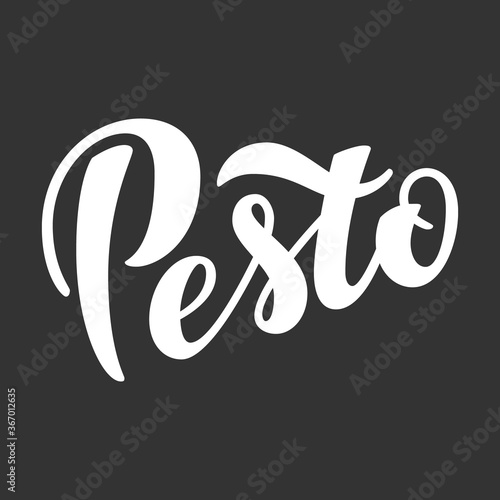 Pesto vector hand drawn lettering