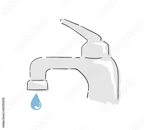 Creative design of water tap illustration