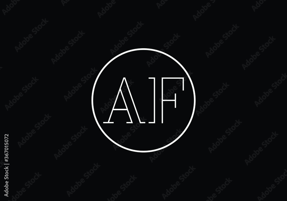 A F letter sign symbol. Initial Letter A F Logo Design Vector Template. Monogram logo A F letter sign symbol. Initial Letter A F Logo Design Vector Template. Monogram logo