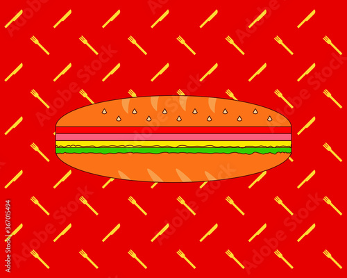 Ilustración Textura comida rápida
