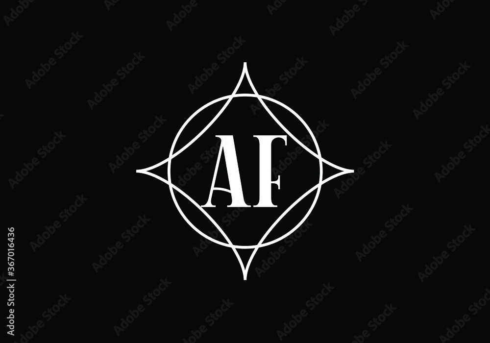 A F letter sign symbol. Initial Letter A F Logo Design Vector Template. Monogram logo A F letter sign symbol. Initial Letter A F Logo Design Vector Template. Monogram logo