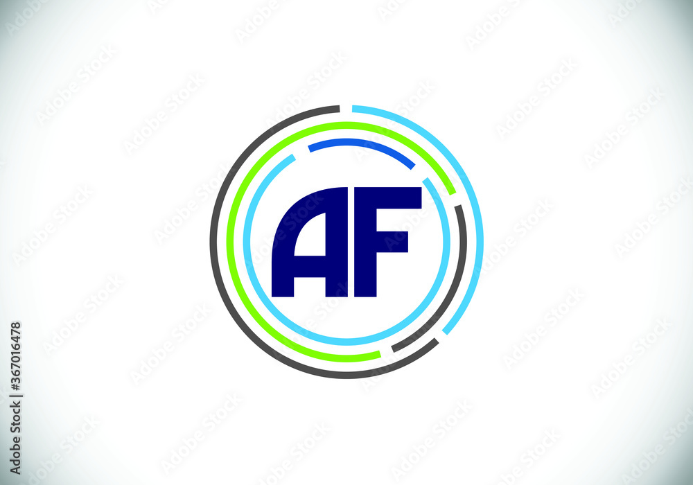 A F letter sign symbol. Initial Letter A F Logo Design Vector Template. Monogram logo A F letter sign symbol. Initial Letter A F Logo Design Vector Template. Monogram logo