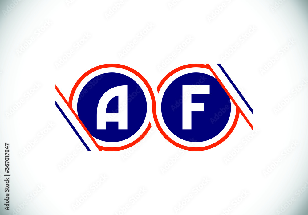 Fototapeta premium A F letter sign symbol. Initial Letter A F Logo Design Vector Template. Monogram logo