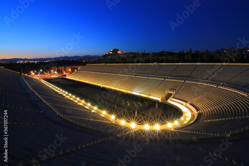  Panathinaiko (Kallimarmaro) stadium by night 