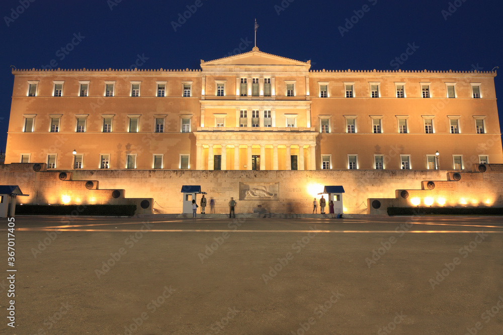  The Greek Parliament by night 