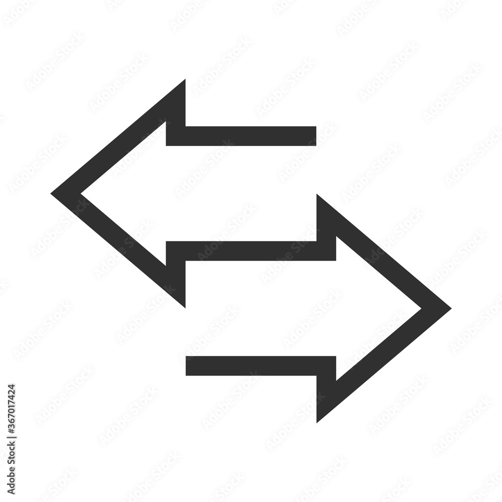 arrow direction related icon, arrows point two sides silhouette style arrow direction related icon, arrows point two sides silhouette style
