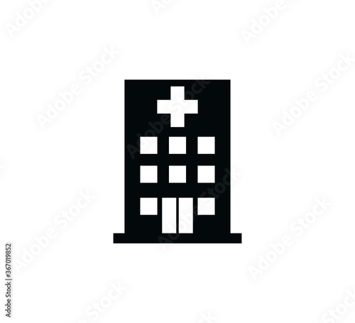 Hospital icon vector logo design template