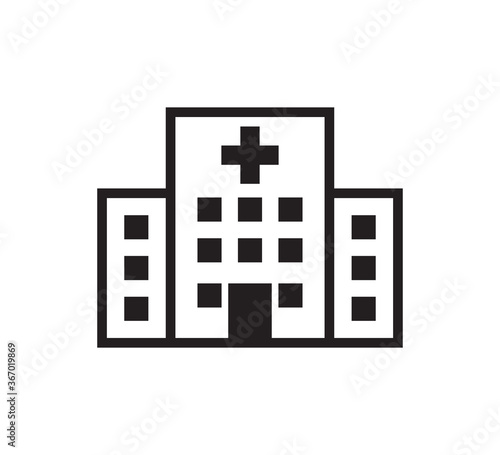 Hospital icon vector logo design template
