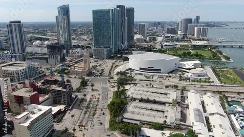 Drone Video American Airlines Arena Miami During Covid-19 Pandemic photo