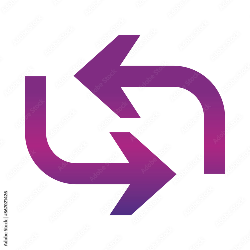 arrow direction related icon, arrows point two sides gradient style arrow direction related icon, arrows point two sides gradient style
