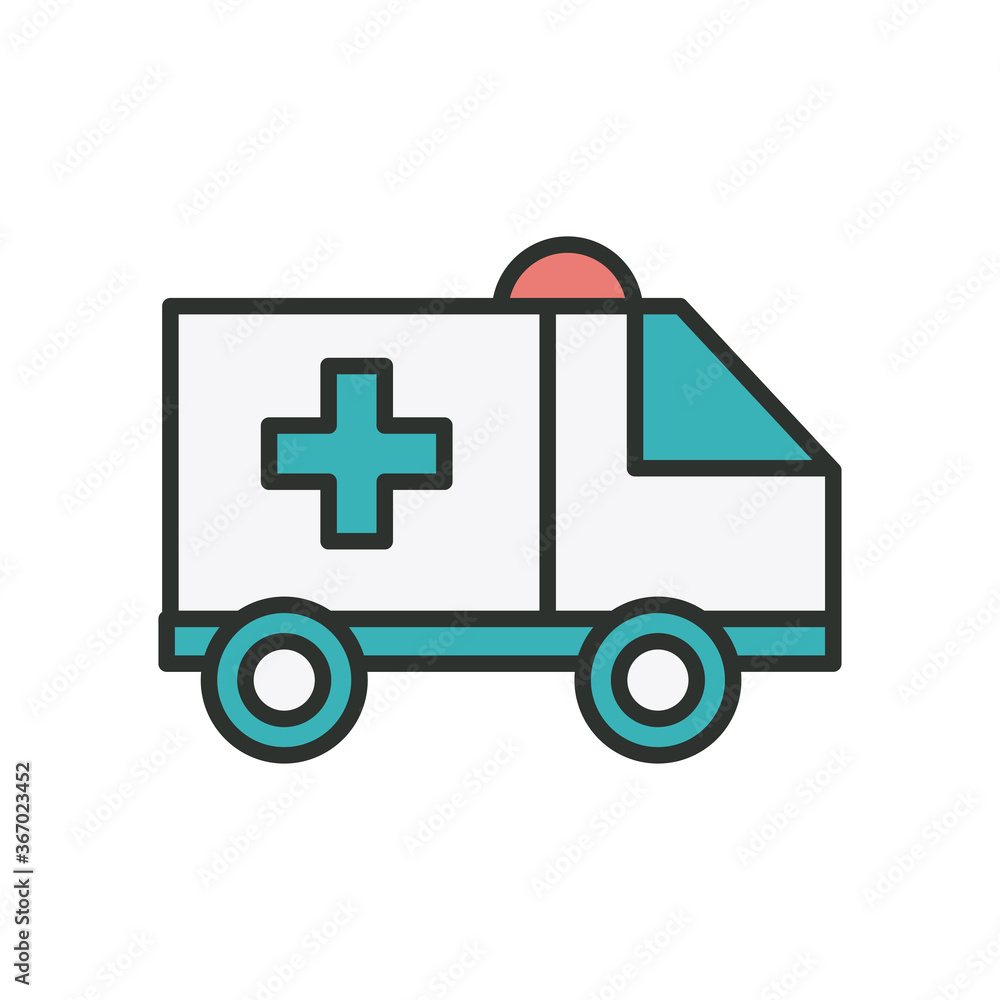 ambulance car line and fill style icon ambulance car line and fill style icon