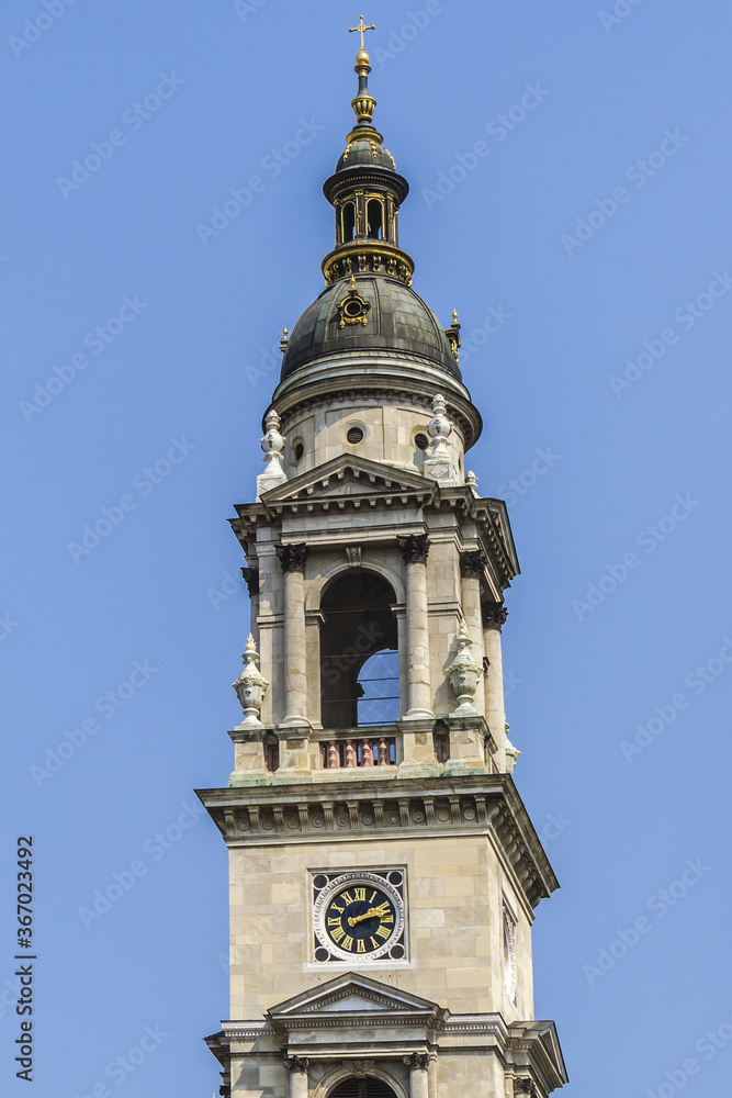 Fragment of St. Stephen's Basilica - Roman Catholic Basilica in Budapest, most important church in Hungary. Basilica named in honor of Stephen - first King of Hungary. Budapest, Hungary.