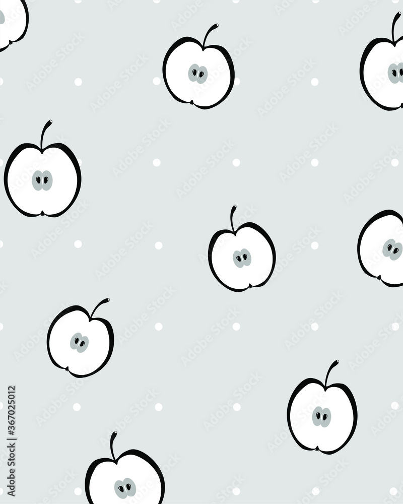 Черно-белый фон яблоки заставка, обои на телефон Stock Vector | Adobe Stock