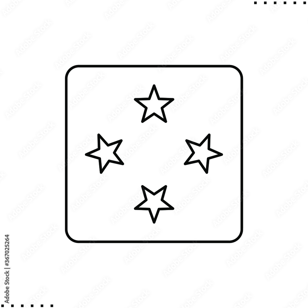 Micronesia square flag vector icon in outlines Micronesia square flag vector icon in outlines