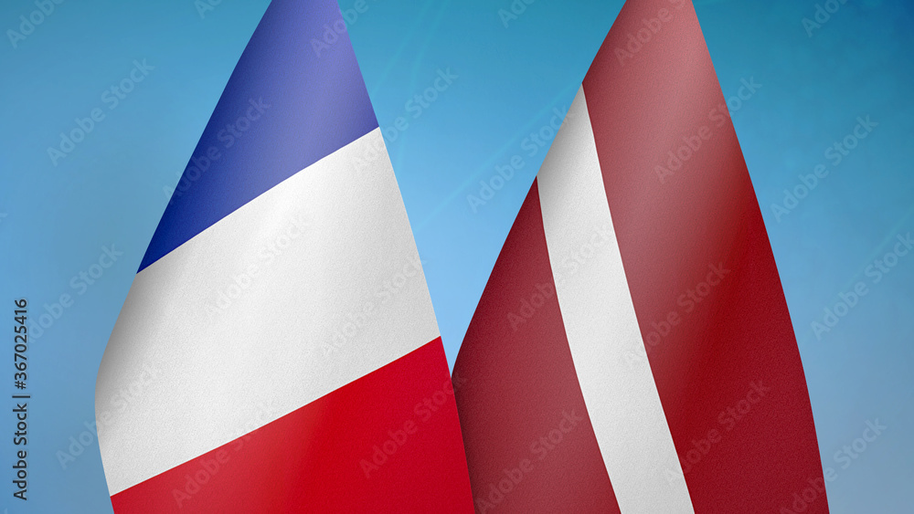 Obraz premium France and Latvia two flags