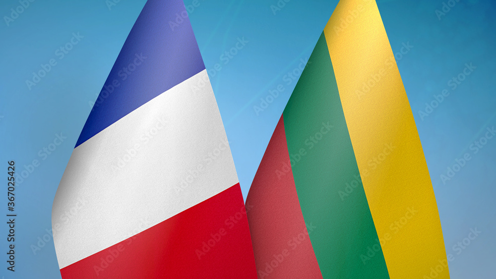 France and Lithuania two flags France and Lithuania two flags