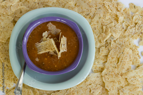 Traditional Turkish Tarhana Soup Chips pure, naturally dried and dry food that can be made soup by wetting.Firik is known in Turkey. photo