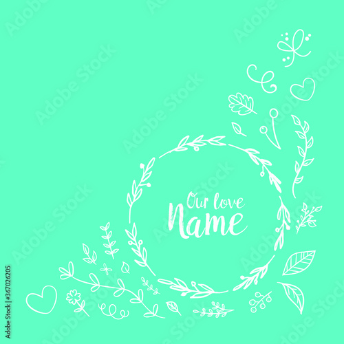Baby Name Card With Icon Set, Vector Card, Greeting cards
