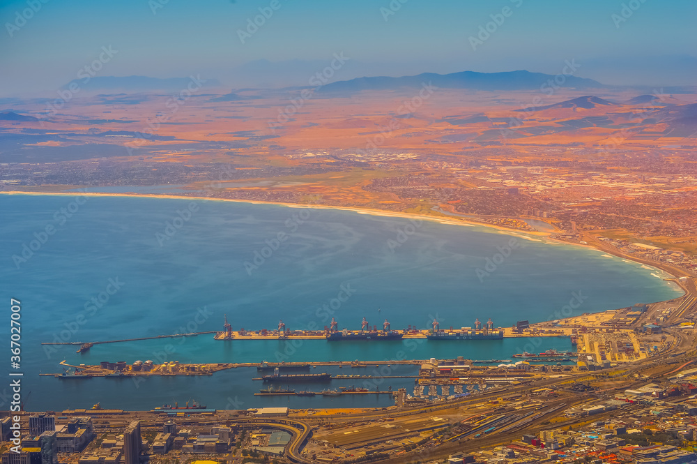 Seascape and landscape of beautiful cape town city