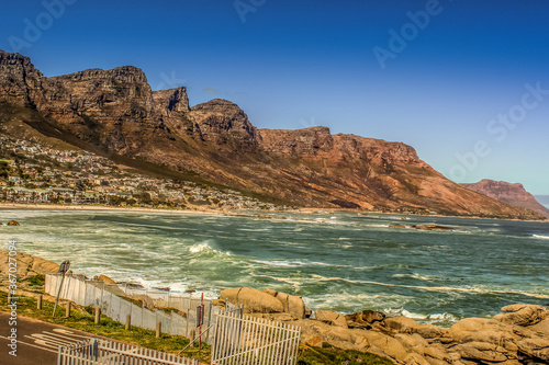 Beautiful Cape Town photo showing table mountain and Atlantic oc