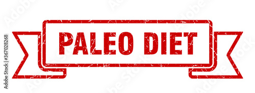 paleo diet grunge vintage retro band. paleo diet ribbon